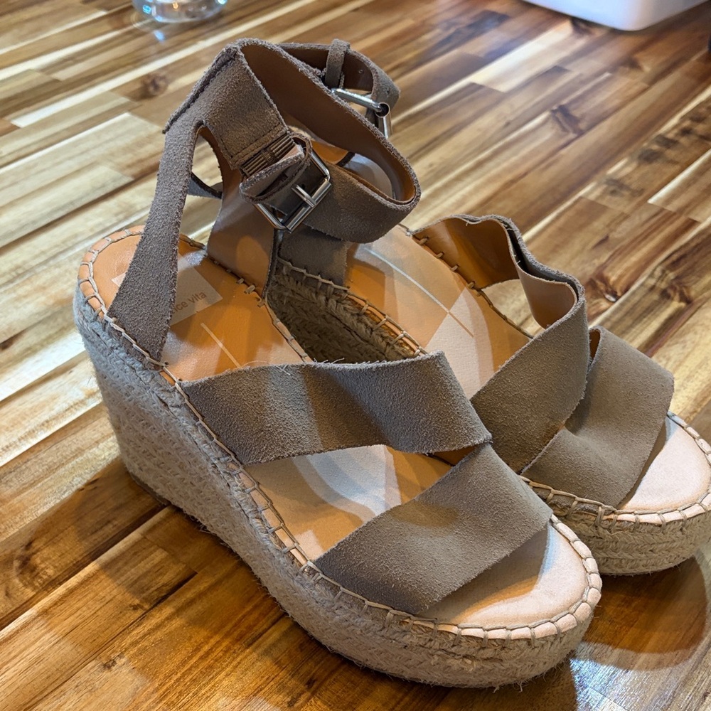 Dolce Vita Taupe Wedge Sandals
